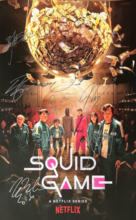 Netflix イカゲーム イ・ビョンホン 直筆サイン入写真2L 韓国ドラマ