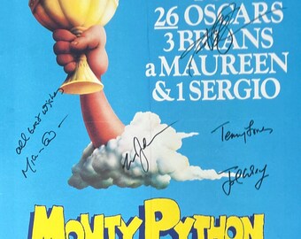 Autograph Signed Monty Python Holy Grail Poster