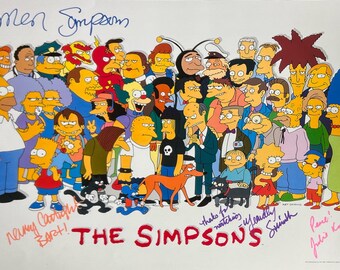 マット・グレイニング「ザ・シンプソンズ」サイン入りスケッチ 額入り