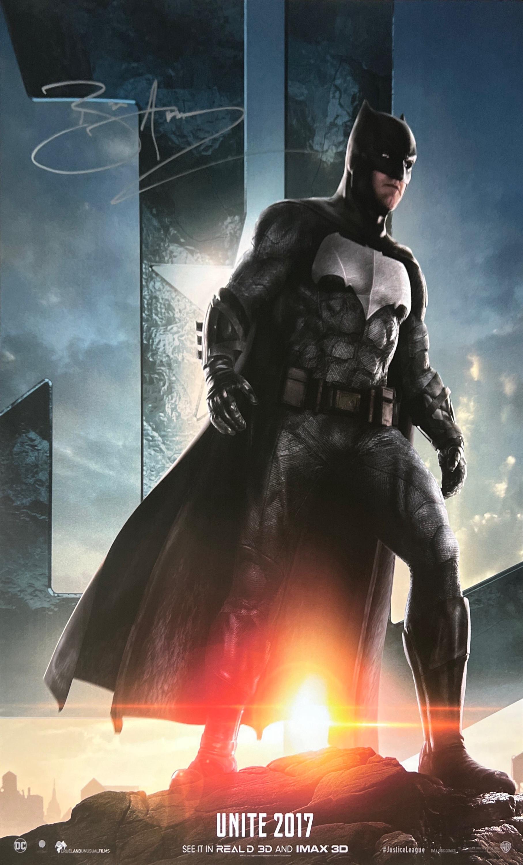 Met handtekening ondertekende Justice League-poster