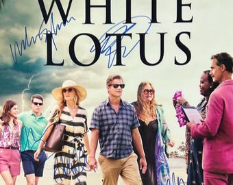Cartaz de lótus branco autografado COA