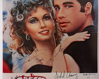 Cartaz de Grease autografado COA