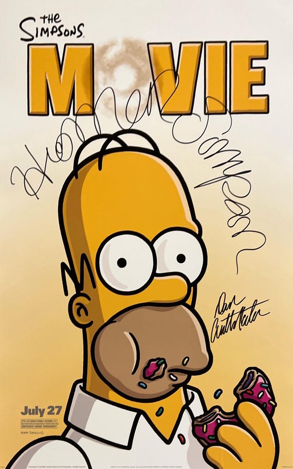 Autograph Signed Simpsons Poster COA - Etsy