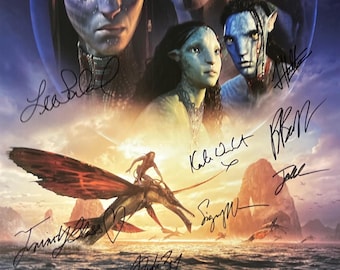 Poster Firmato Avatar 2 - La Via Dell'acqua | Stampato In A3 Con Cornice Nera, Cimeli Da Film