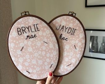 Hand Embroidered Nursery/Name Sign