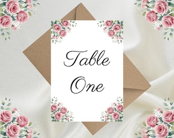 Personalised Floral Table Number