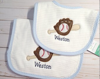 Boy burp cloth set, personalized burp cloth and bib set, boy baby shower gift,