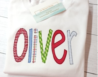 Personalized Applique Name Shirt: Boy Birthday Gift