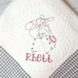 Personalized Baby Keepsake Quilt: Heirloom Cotton Shower Gift