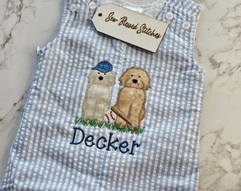 Seersucker JonJon, personalized summer clothing, monogram summer outfit, boy birthday gift