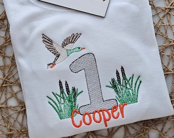 Personalized Duck Birthday Shirt: Embroidered Boy Gift