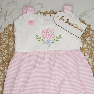 Monogram baby bubble, girl monogram cotton bubble, baby girl clothing
