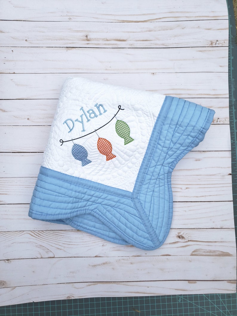 Personalized Baby Quilt / Applique Boy Baby Quilt With Name / Etsy