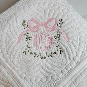 Personalized Baby Quilt: Monogrammed Cotton Crib Blanket