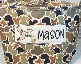 Personalized Camo Easter Bucket: Custom Monogram Gift