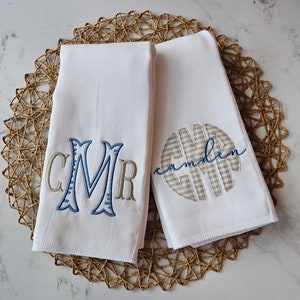 Monogram burp cloth, boy burp cloth set, personalized. new baby gift