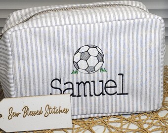 Personalized Seersucker Toiletry Bag: Monogrammed Everything Bag