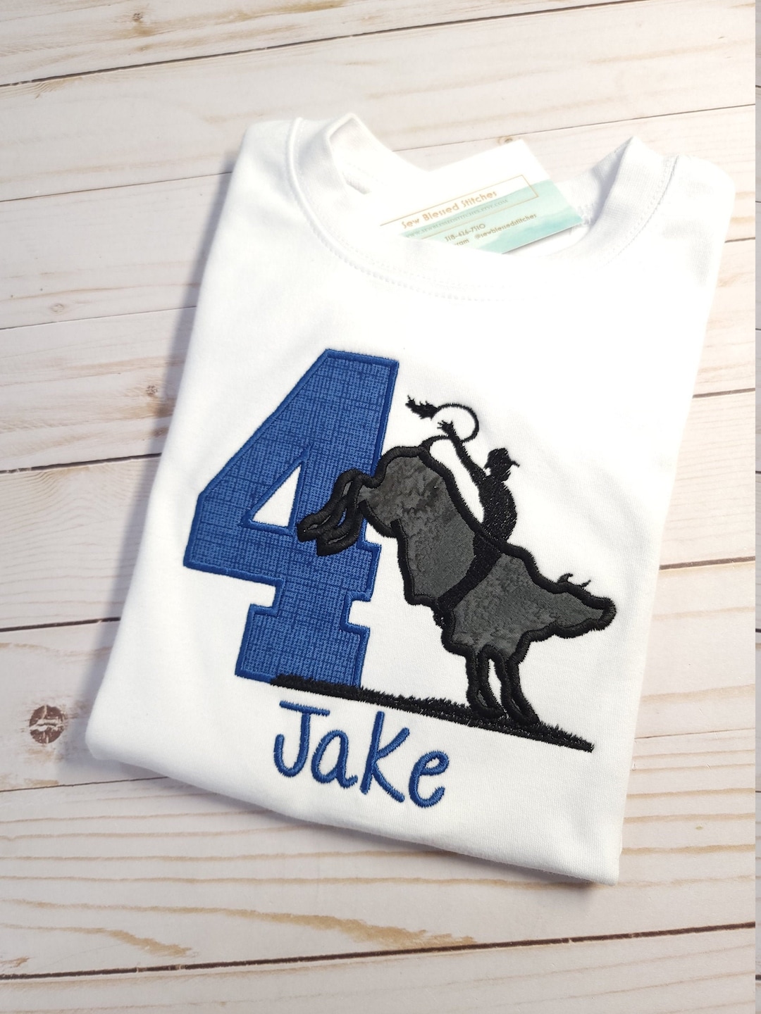 Bull Rider Numbers Personalized Bull Rider Birthday Shirt: Applique Number Tee - Etsy