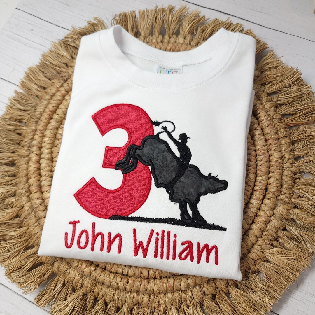Bull Rider Birthday Shirt: Personalized Rodeo Party Outfit - Etsy