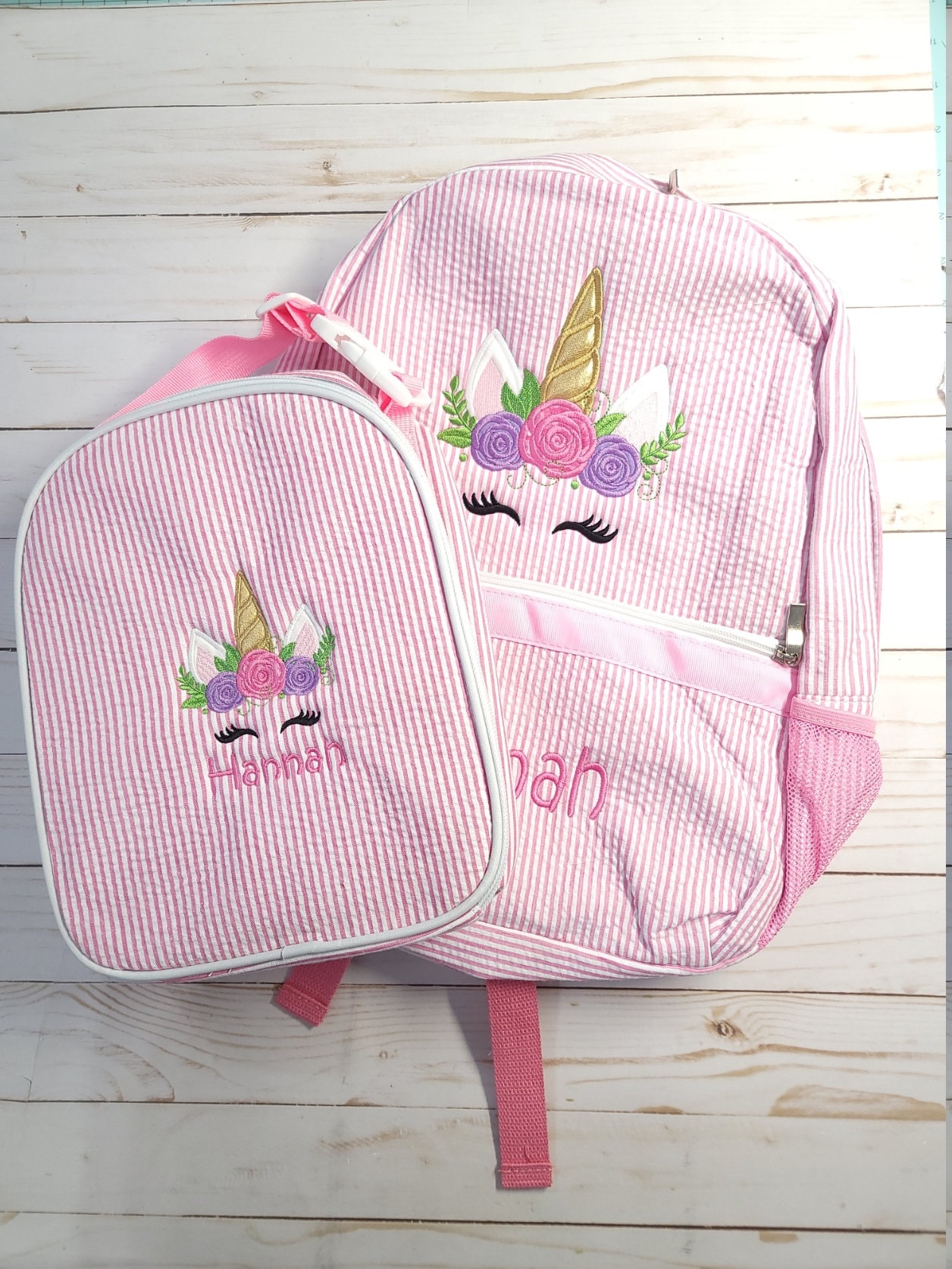 Personalised Girls UNICORN Lunch Box PRETTY School Snack Sandwich Pink  Lunchbox KS152 -  Israel