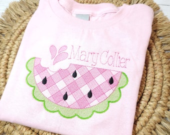 Summer girl shirt, summer watermelon girl shirt with name, personalized girl watermelon shirt, girl birthday gift