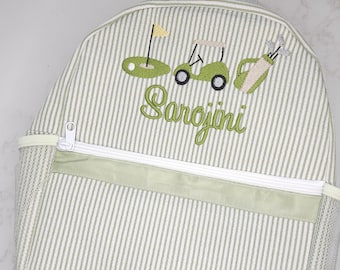 Zaino da golf personalizzato, borsa fasciatoio con monogramma