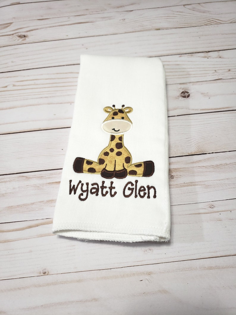 Applique Burp Cloth / Personalized Giraffe Burp Cloth With Etsy
