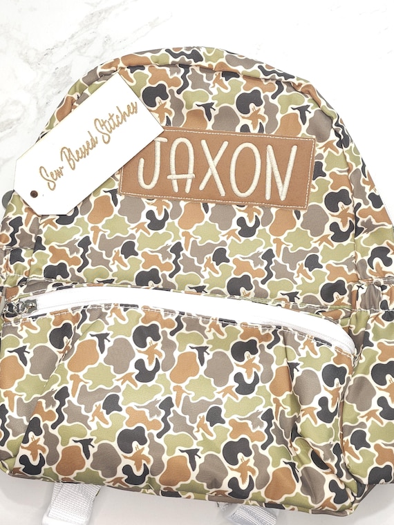 Personalized camo backpack, nylon diaper bag
