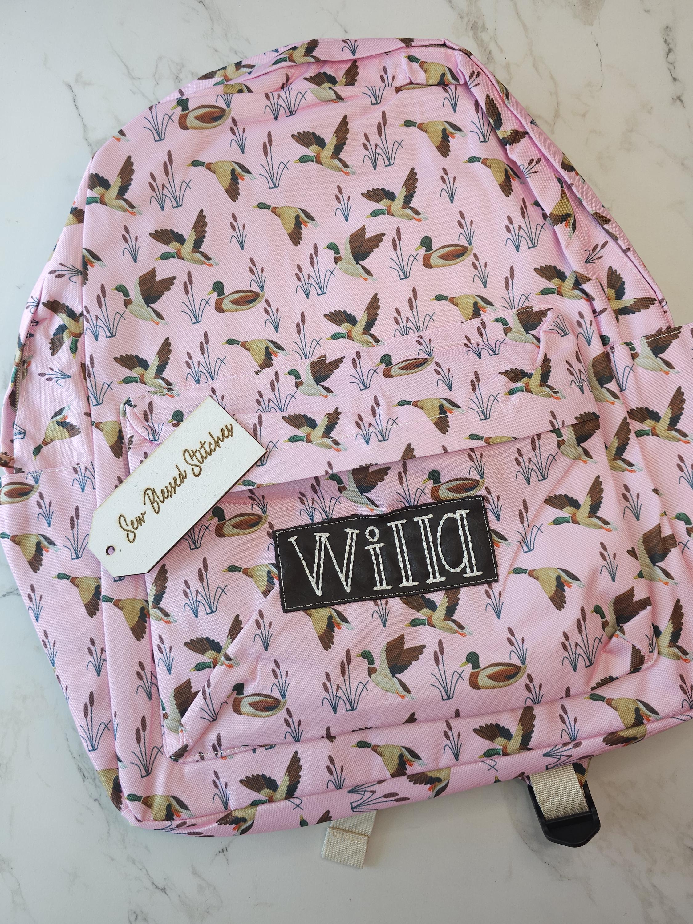 Personalized Pink Duck Backpack: Back to School, Diaper Bag - Etsy 