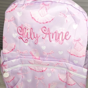 Personalized ballerina backpack, girl full size backpack