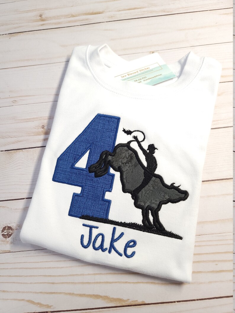 Bull Riders Number Template Personalized Bull Rider Birthday Shirt: Applique Number Tee - Etsy