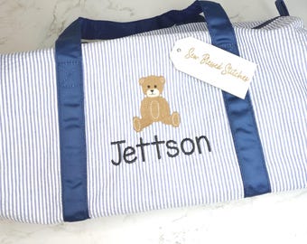 Personalized duffel bag, child luggage, custom overnight bag, boy birthday gift