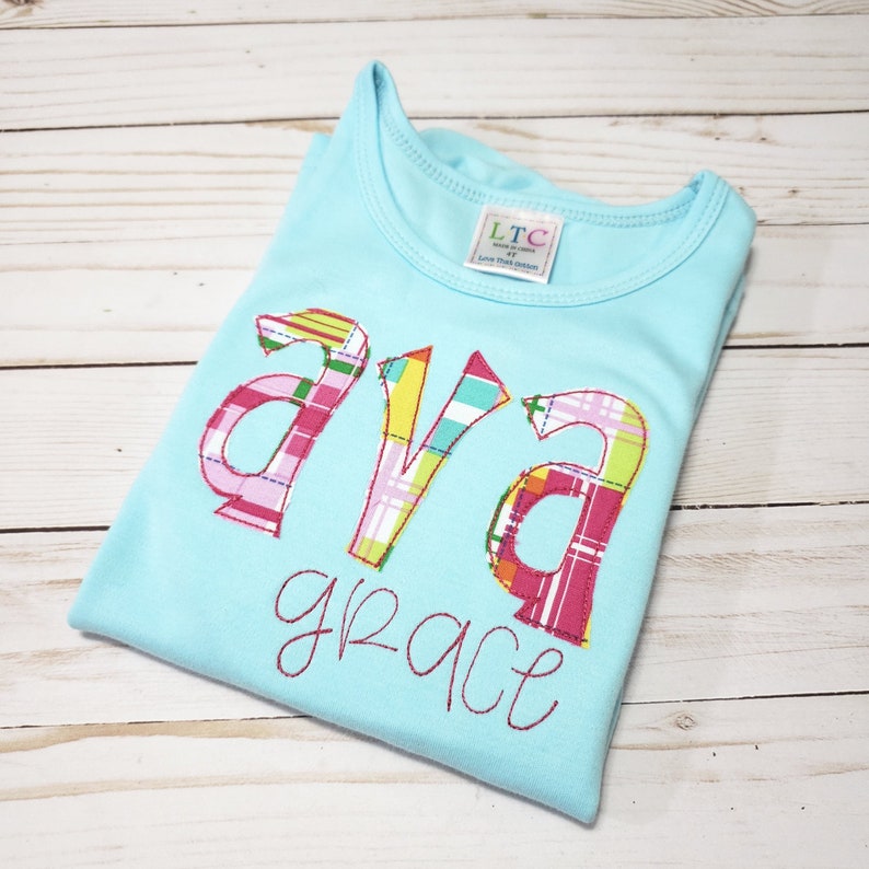 Applique Name Shirt/ Personalized Applique Shirt With Name Etsy