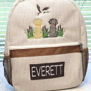 Personalized seersucker backpack, boy school backpack, diaper bag backpack, baby shower gift