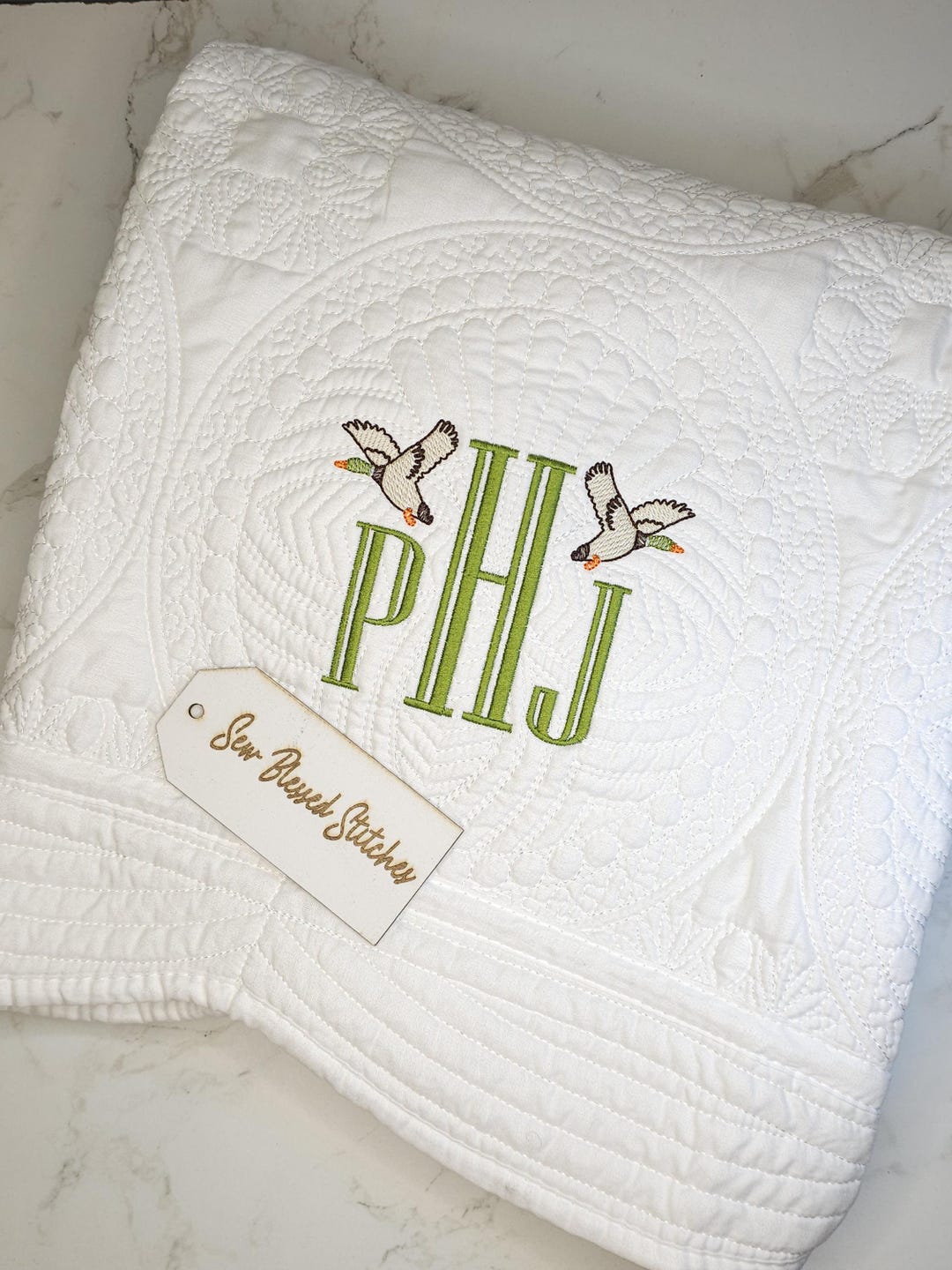 Quilted Monogram Personalized Monogram Baby Quilt: 100% Cotton, Embroidered Gift - Etsy