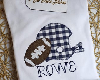 Personalized Boy Football Shirt: Applique Design, Custom Colors
