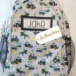 Personalized tractor backpack, school backpack, boy birthday gift