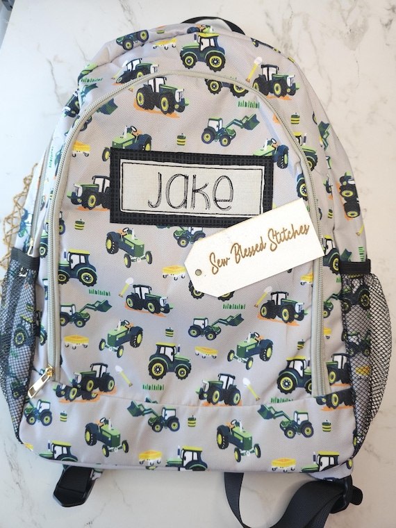 Personalized tractor backpack, school backpack, boy birthday gift
