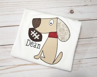 Personalized Boy Applique Shirt: Birthday Gift, Football Theme