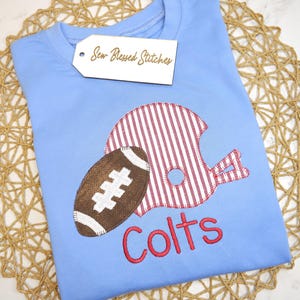 Custom football shirt, football applique shirt, boy football shirt, toddler boy shirt