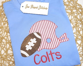 Custom Football Applique Shirt: Personalized Team Colors
