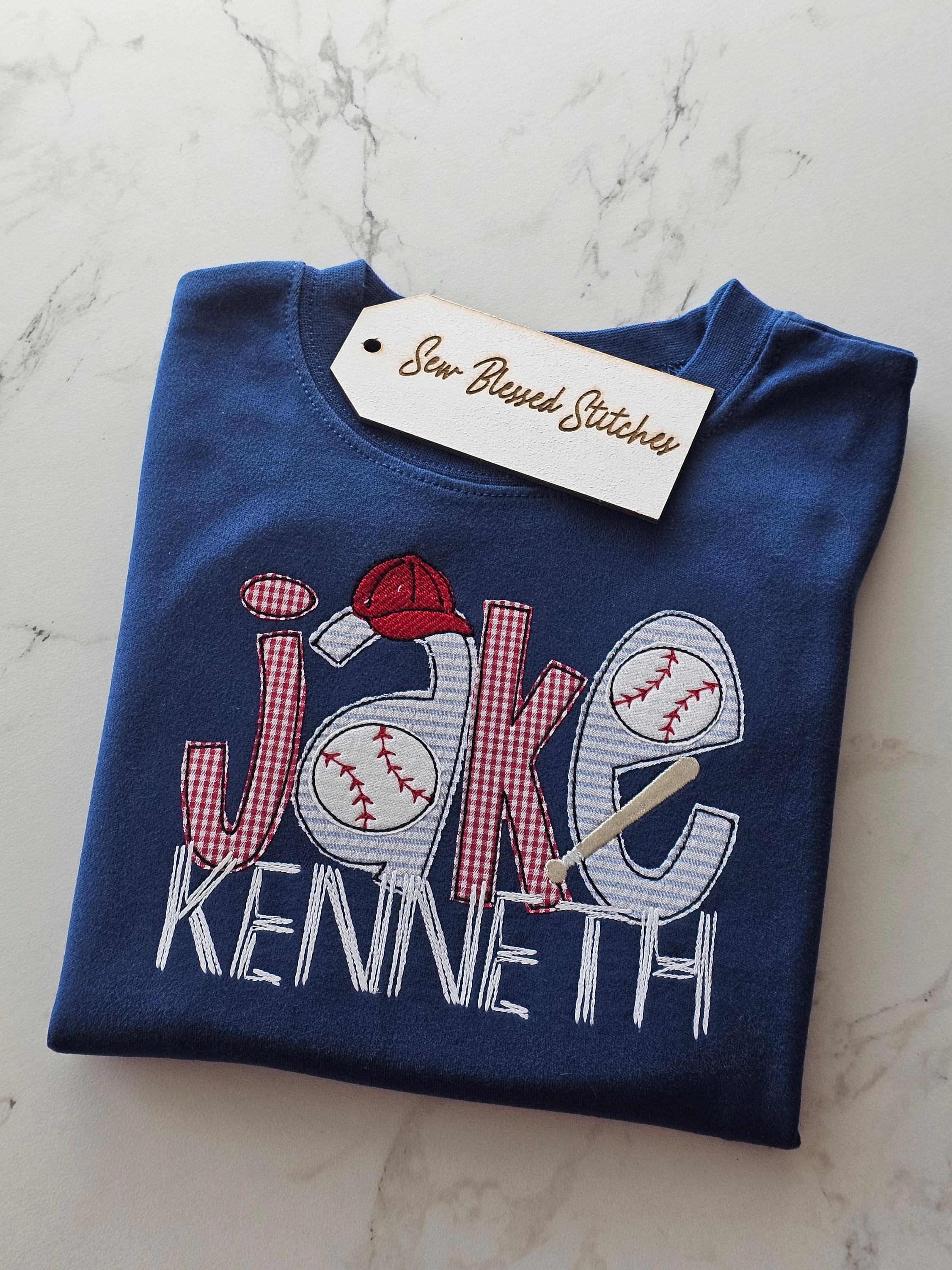 Personalized Applique Baseball Name Shirt: Boy Birthday Gift - Etsy