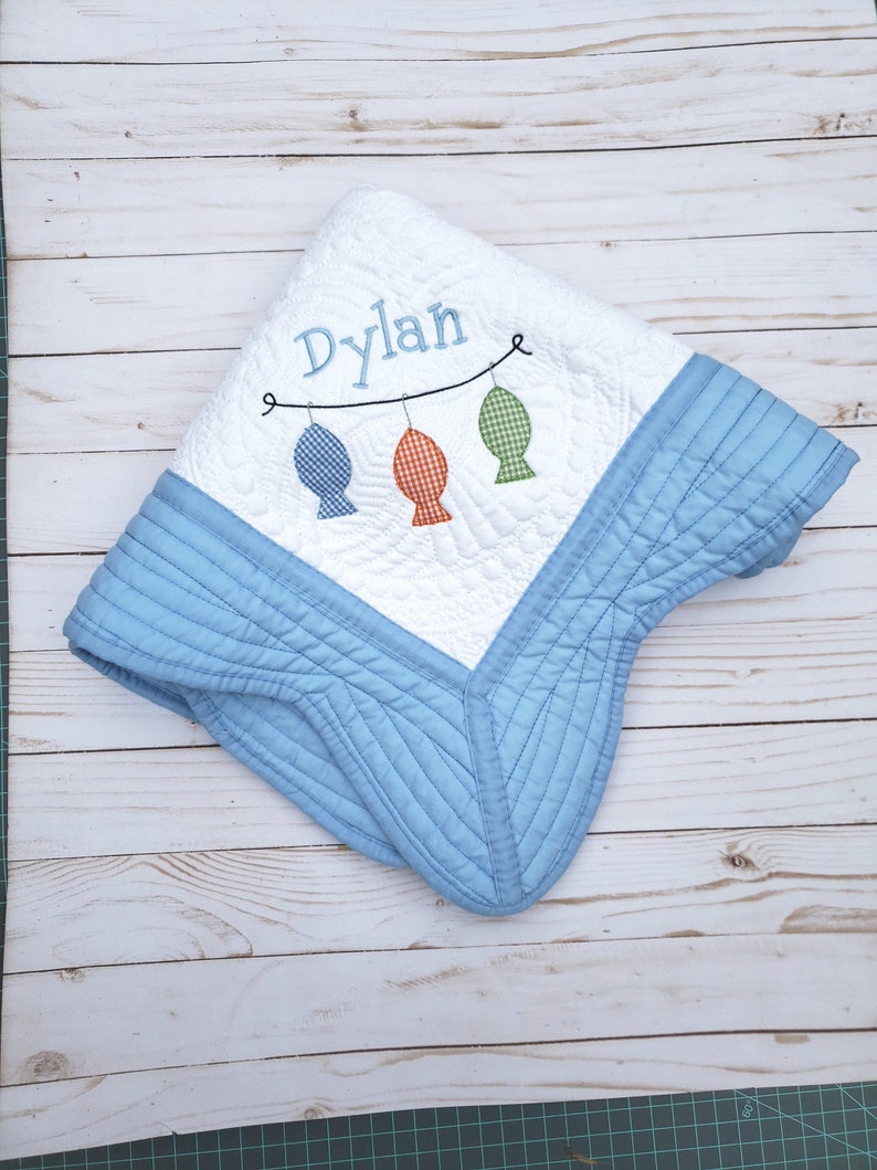 Personalized Baby Quilt / Applique Boy Baby Quilt With Name / Etsy