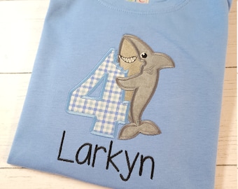 Boy birthday shirt, shark birthday shirt, personalized birthday shirt