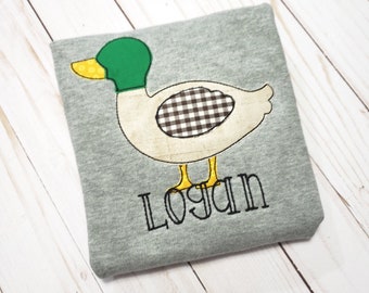 Boy applique shirt / personalized duck applique shirt with name / Boy birthday gift