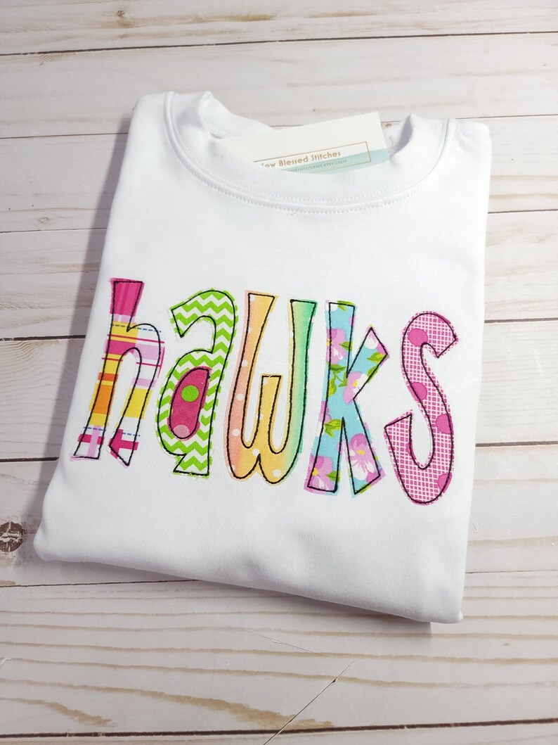Personalized Applique Shirt Applique Name Girls Shirt Girl Etsy