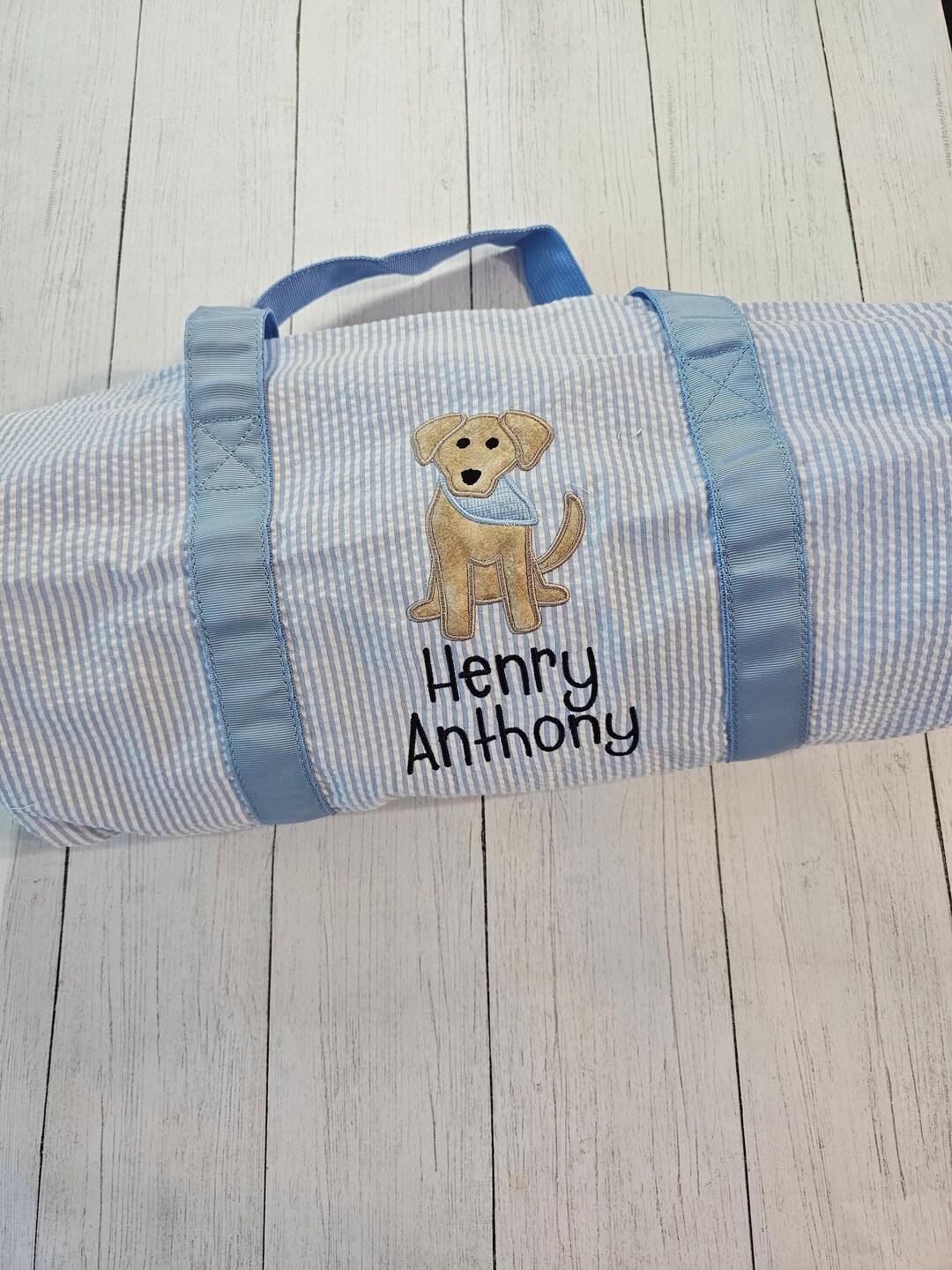 Seersucker Duffel Bag Personalized Boy Duffel Bag Boy Etsy