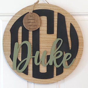 Monogram hospital door hanger, wood new baby door hanger, baby shower gift, new baby gift