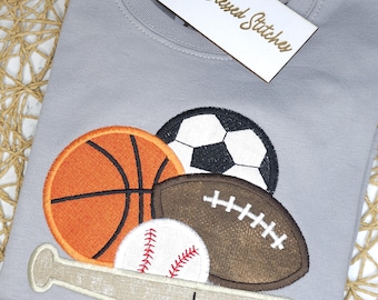 Personalized Sports Ball Applique Shirt: Boy Birthday Gift
