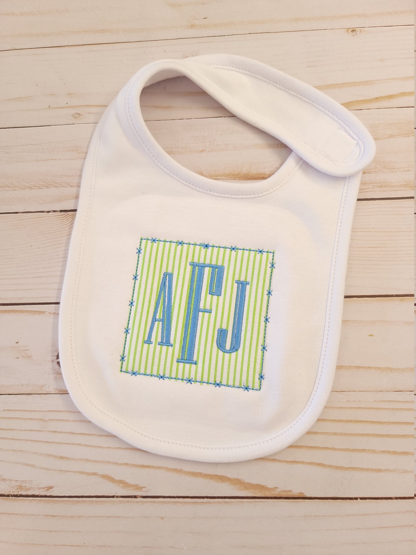 Boy Baby Bib Personalized Boy Baby Bib With Applique Monogram Etsy